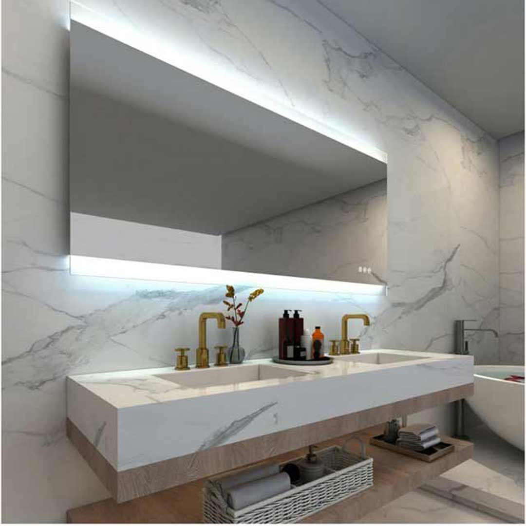 Remer Backlit Bathroom Mirror 1500mm LED Lighting Demister Bluetooth Miro Premium M150DB