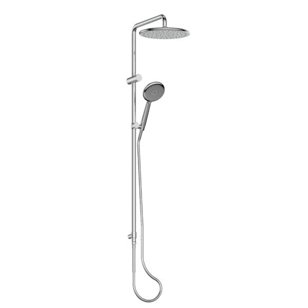 Greens Tapware Overhead Twin Rail Shower Multi Function Brushed Nickel Rocco 187901