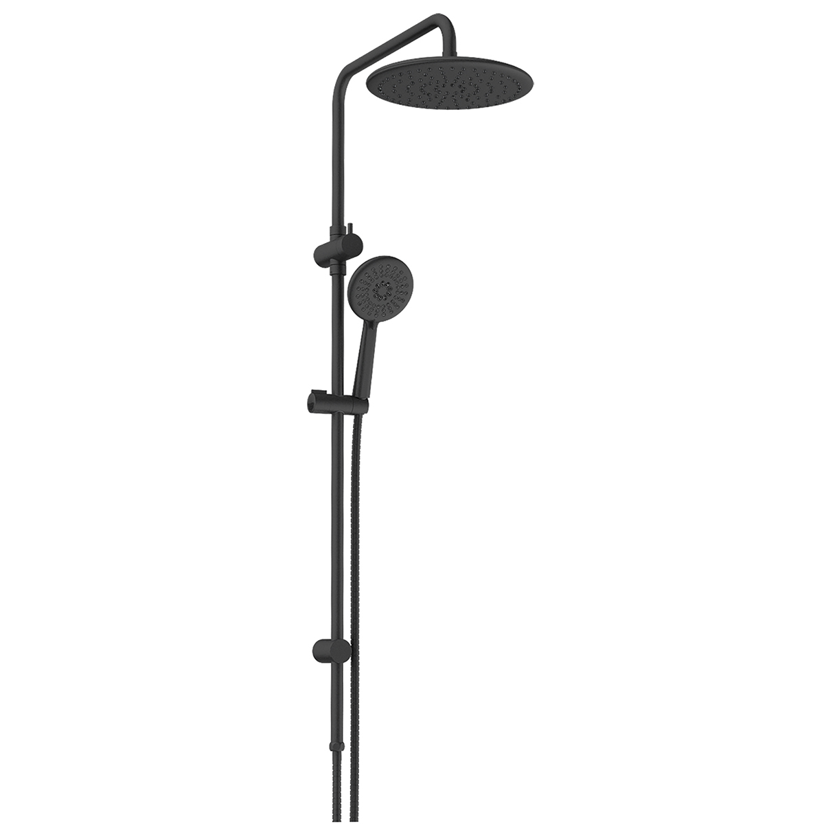 Greens Tapware Overhead Twin Rail Shower Multi Function Matte Black