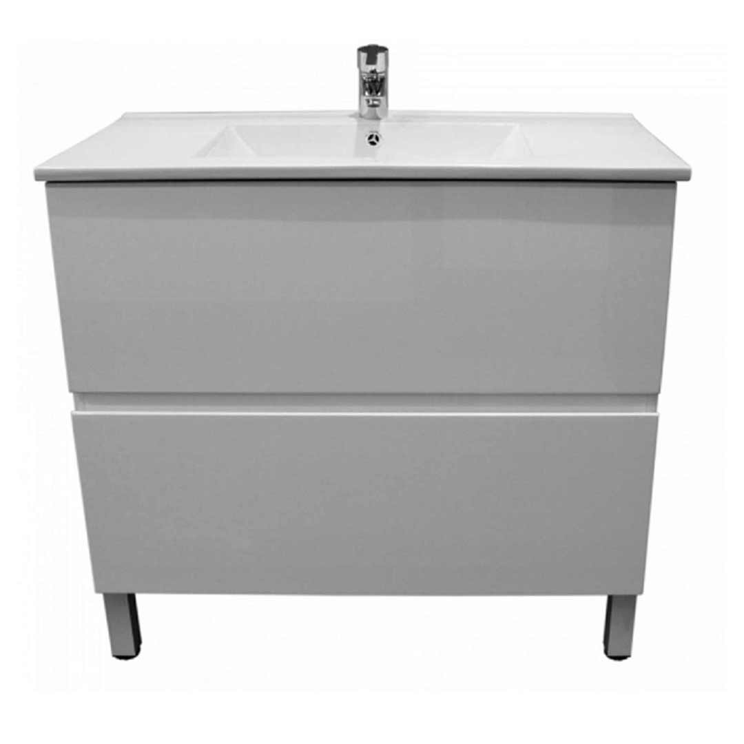 Castano Bathroom Vanity Cabinet 2 Drawer with Kickboard Ensuite Vanities Gloss White Firenze 750