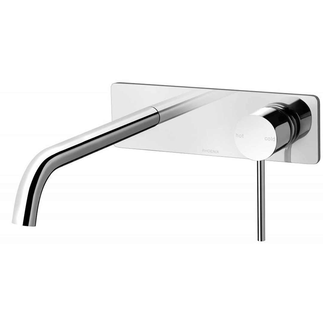Phoenix Tapware Wall Basin Mixer Bathroom Set 230mm Slimline Curved