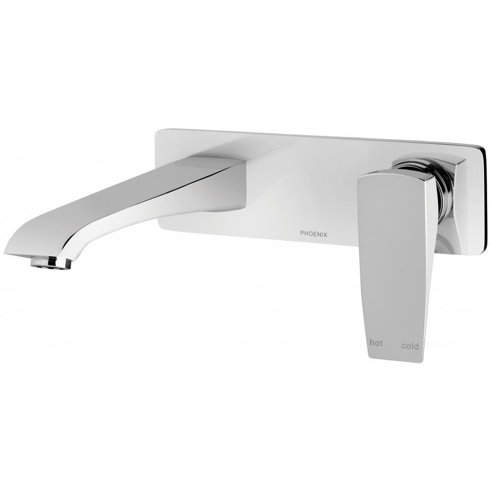 Phoenix Tapware Wall Basin Mixer 180mm Spout & Tap Set Chrome Bathroom