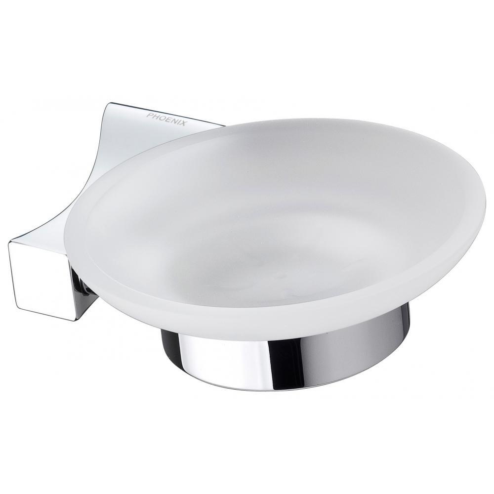 Phoenix Tapware Soap Dish Chrome Metal Frosted Glass Argo AR895 CHR