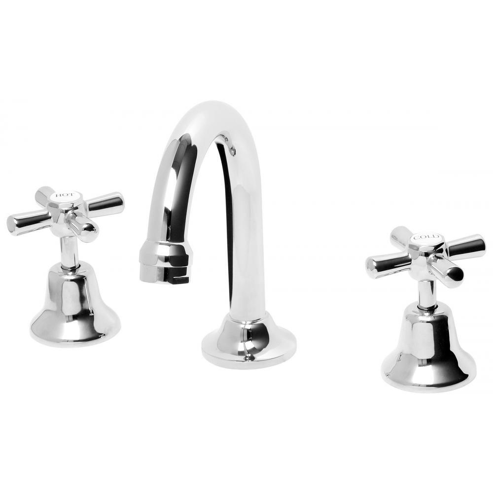 Phoenix Tapware Wall Basin Mixer Bathroom Set Curved Festival 400 CHR