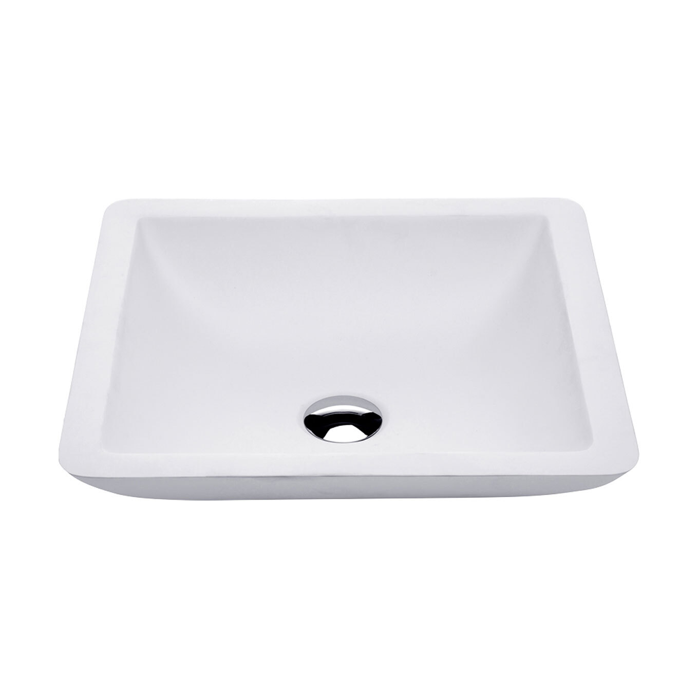 Fienza Classique 420 Cast Stone Solid Surface Above Counter Basin Matte White No Tap Hole 420mm x 420mm CSB02