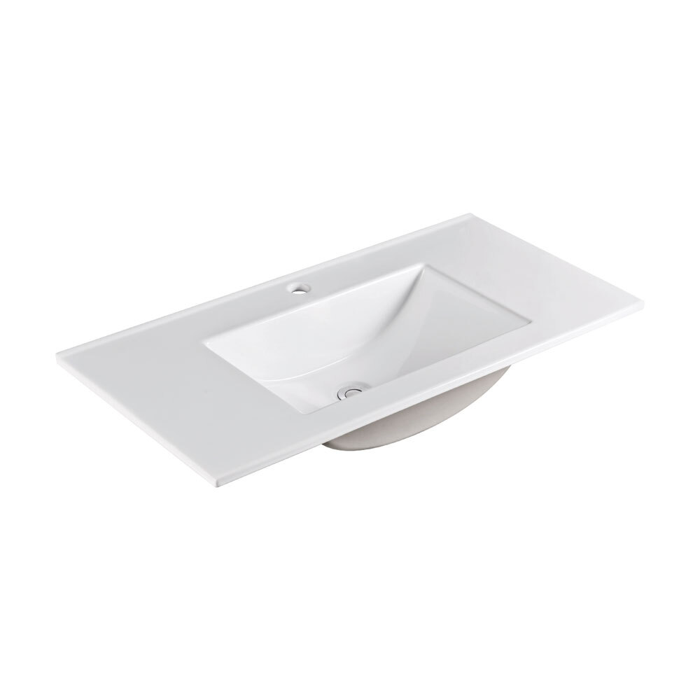 Fienza Vanessa 900 Poly Marble Basin Top Gloss White One Tap Hole 900mm ...