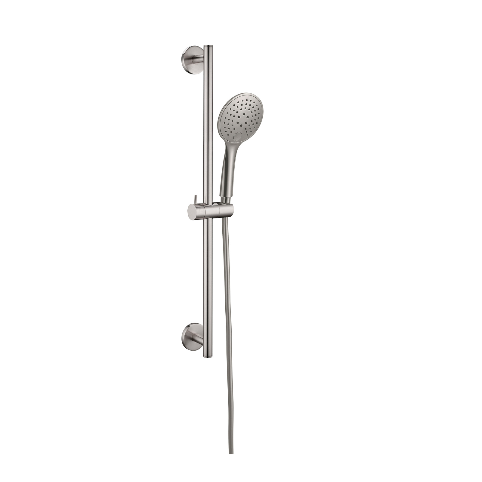 Nero Tapware Rain Shower Rail With Push Button Shower Brushed Nickel