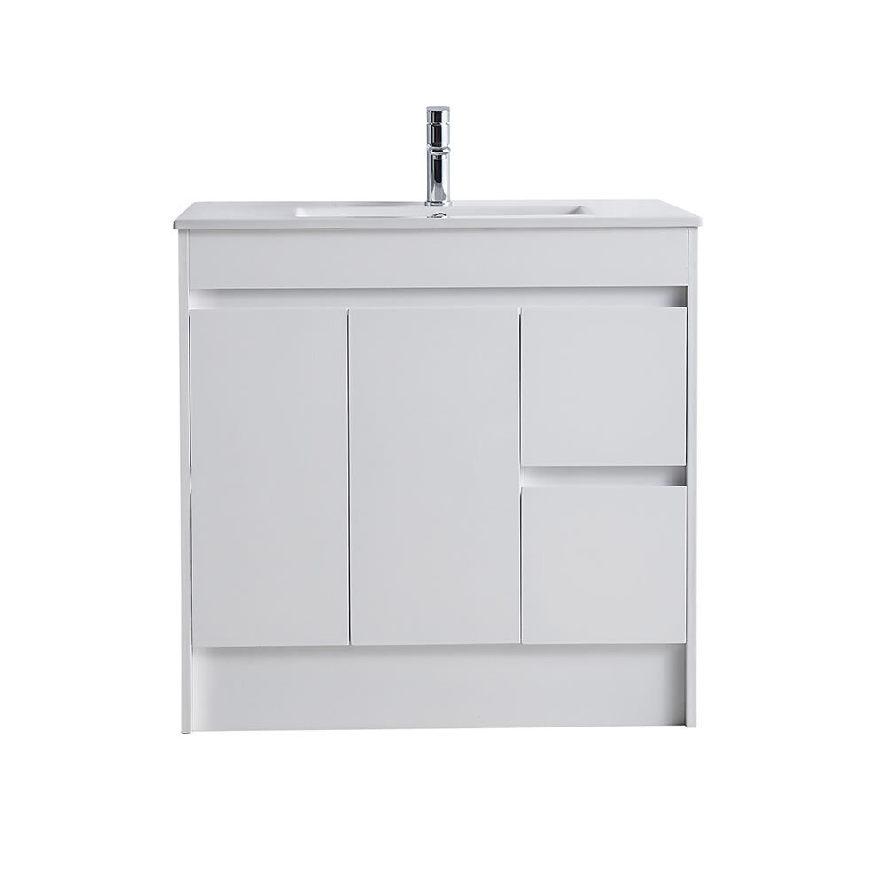 NAGA Bathroom 900mm PVC Vanity Cabinet Freestanding and Single Basin PB-01090 & CB-46090R