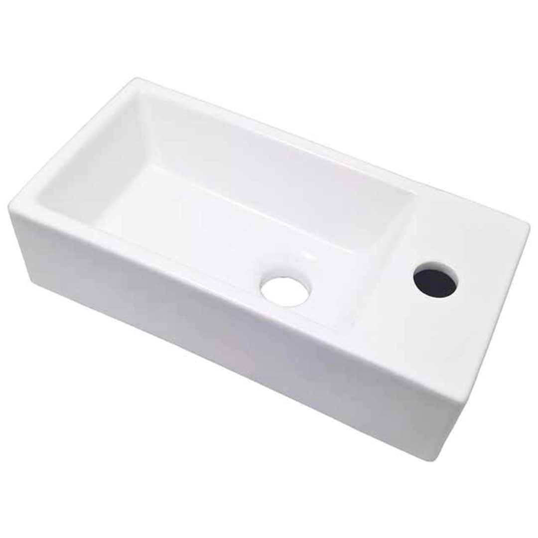 ECT Global MINI WB 4020W Wall Hung Basin Ceramic Vanity Bathroom Vessel Sink WHITE