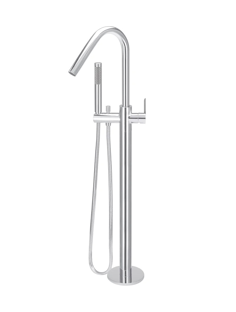 Meir Round Paddle Freestanding Bath Tub Filler Spout and Hand Shower Chrome MB09PDC
