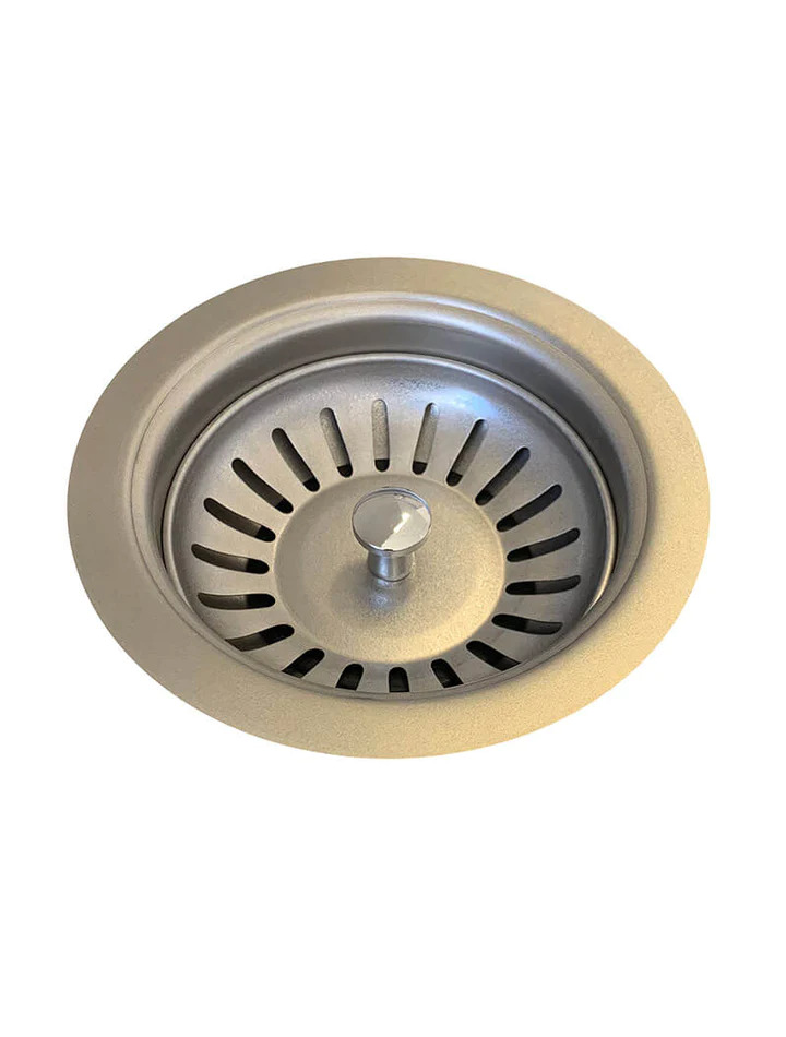 Meir Lavello Kitchen Sink Strainer and Waste Plug Basket with Stopper Brushed Nickel MST04-NK