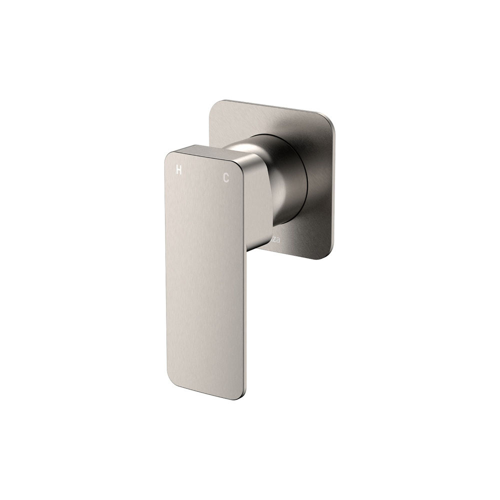 Fienza Tono Wall Mixer Bathroom Shower Tap Square Plate Brushed Nickel 233101BN-4