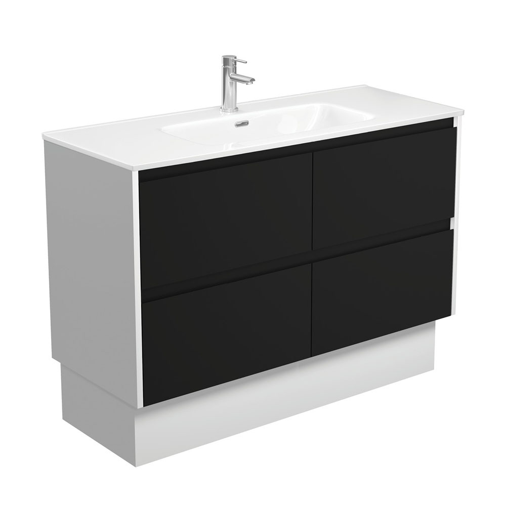 Fienza Jolie Amato 1200 Bathroom Vanity on Kickboard Satin White Panels JOL120BBWK