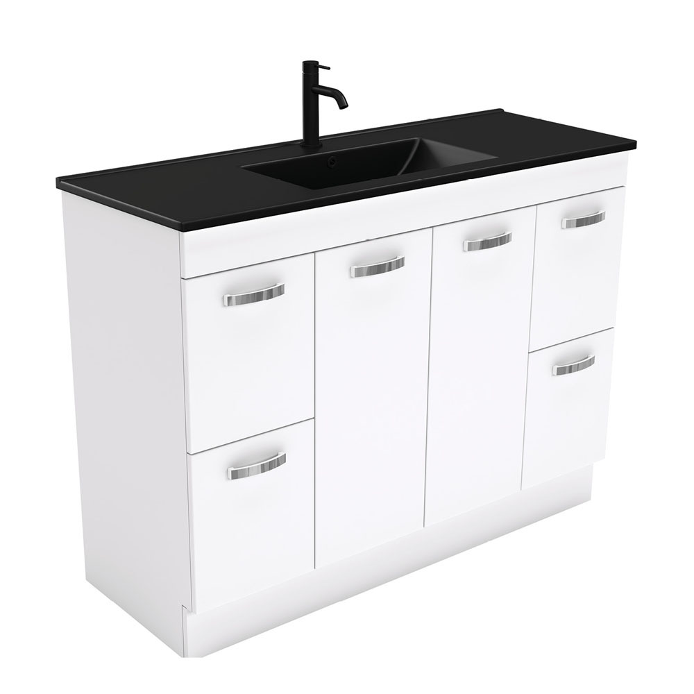 Fienza Dolce Unicab 1200 Vanity on Kickboard Gloss White TCLB120NKW