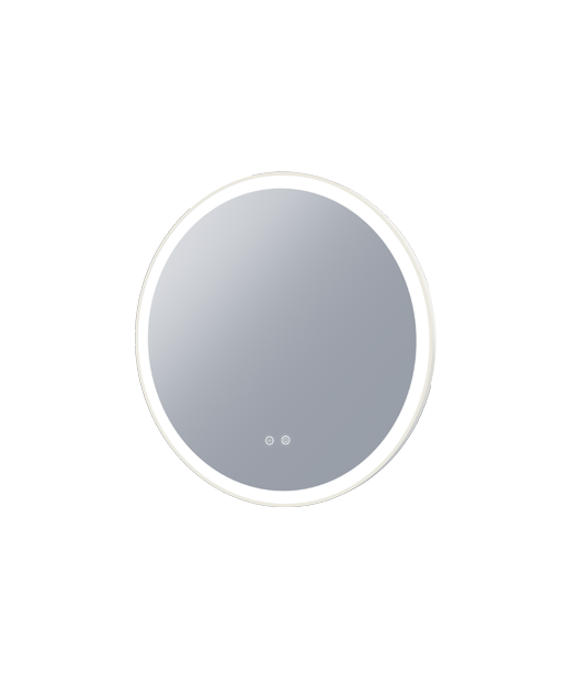 Remer Eclipse DD 600mm Round Mirror Matte White Demister & LED Lighting E60DD-MW