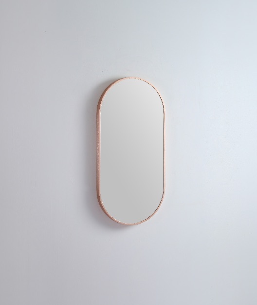 Remer Modern Oblong Bathroom Mirror Brushed Brass 910mm x 460mm MO4691-BB