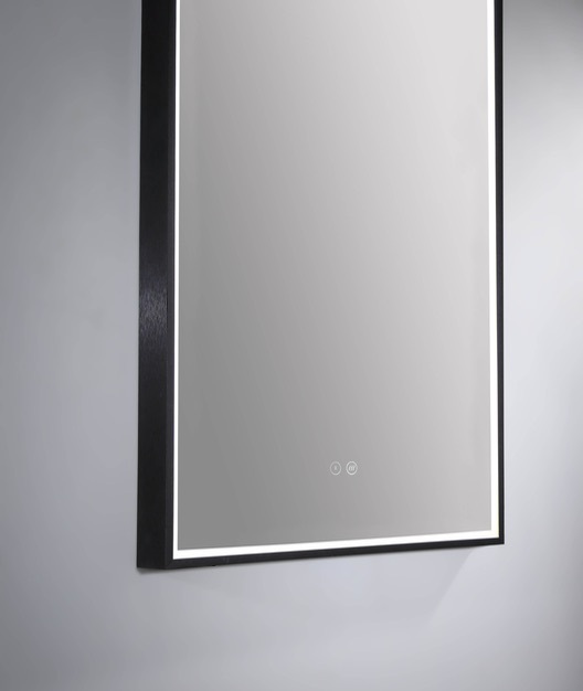 Remer LED Bathroom Mirror with Demister Matte Black Arch D 500mm x 900mm AR50D-MB