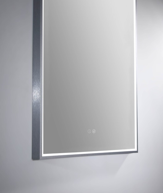 Remer LED Bathroom Mirror with Demister Gun Metal Arch D 500mm x 900mm AR50D-GM