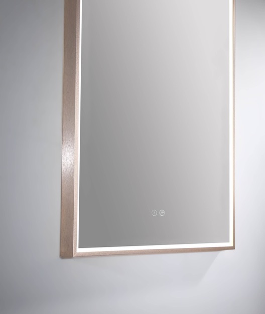 Remer LED Bathroom Mirror with Demister Rose Gold Arch D 500mm x 900mm AR50D-RG