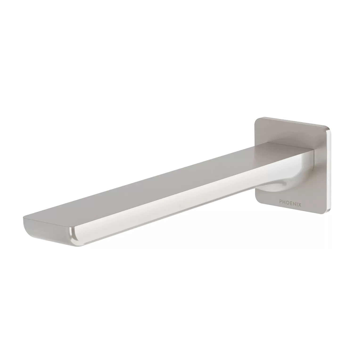Phoenix Tapware Bathroom Wall Basin / Bath Outlet Spout Gloss MKII Brushed Nickel 135-7610-40