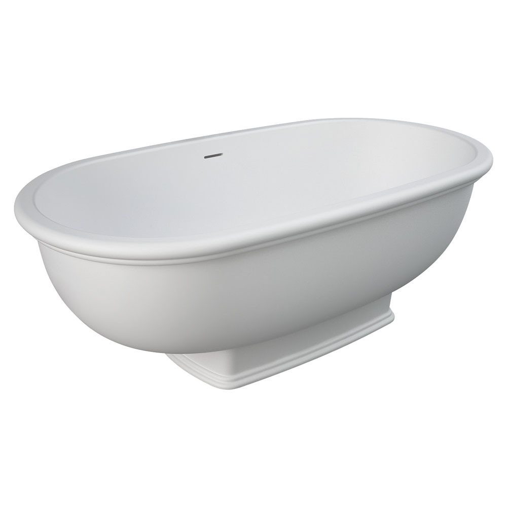 Fienza RAK Washington Bathtub Cast Stone Solid Surface Bath Tub Matte White 1450mm ST68