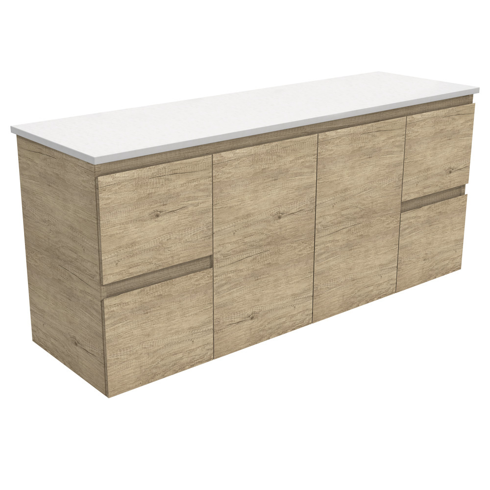 Fienza Bathroom Vanity 1500 Cabinet Wall Hung Cupboard Edge Scandi Oak 150S