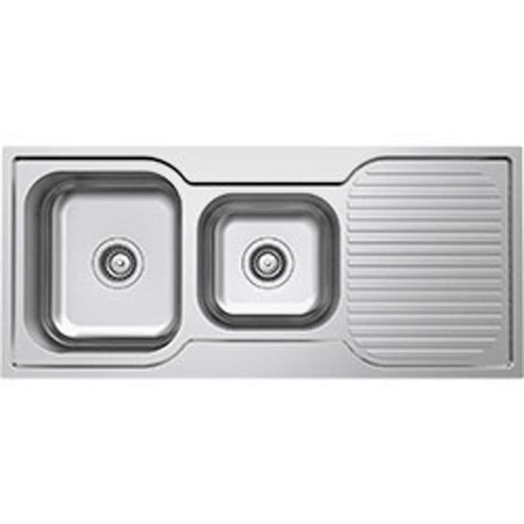Castano Sink Kitchen Left hand Double 1 & 3-4 Bowl 1080mm Turin TUSS1080LH