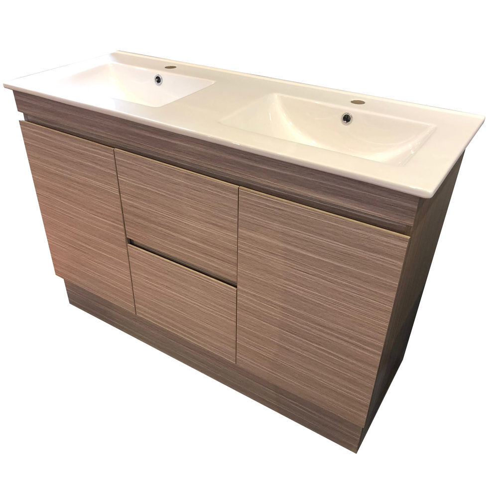 Castano Bathroom Vanity 1200 Madrid Ensuite Double Bowl Siana Timber MAD1200DKRSI