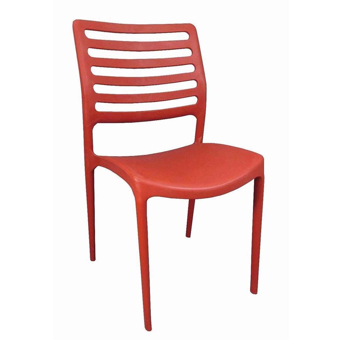 Outdoor Plastic Stackable Dining Furniture Chair Red Louise 