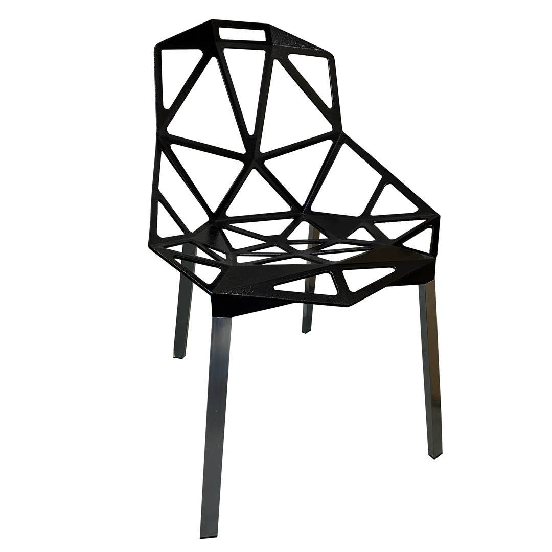 Stackable Restaurant Cafe Chair Bistro Dining Chairs Black Metal Rutherford