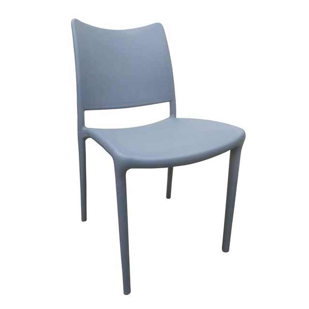 Outdoor Stackable Cafe Restaurant Plastic Chair Dining Seat Charcoal Inca