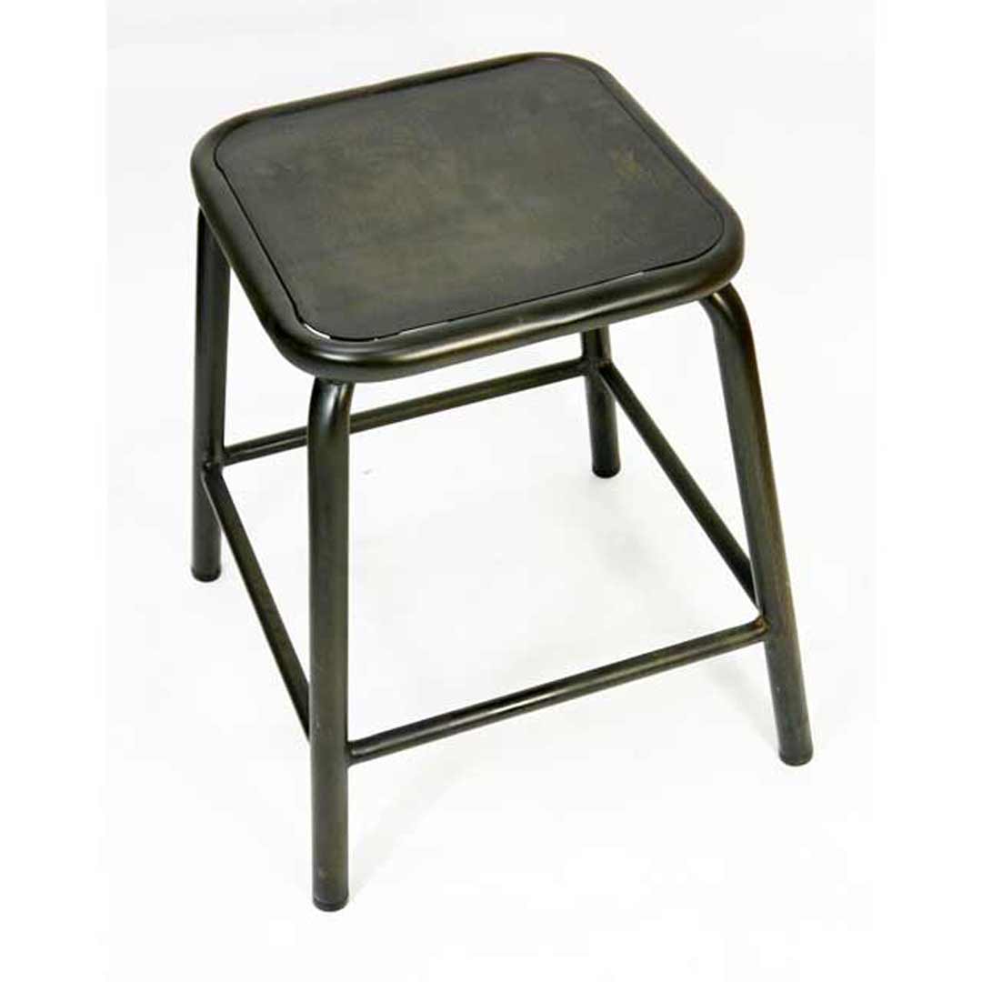 Bean Metal Stackable Retro Chair Height Stool 450mm Coffee Rust