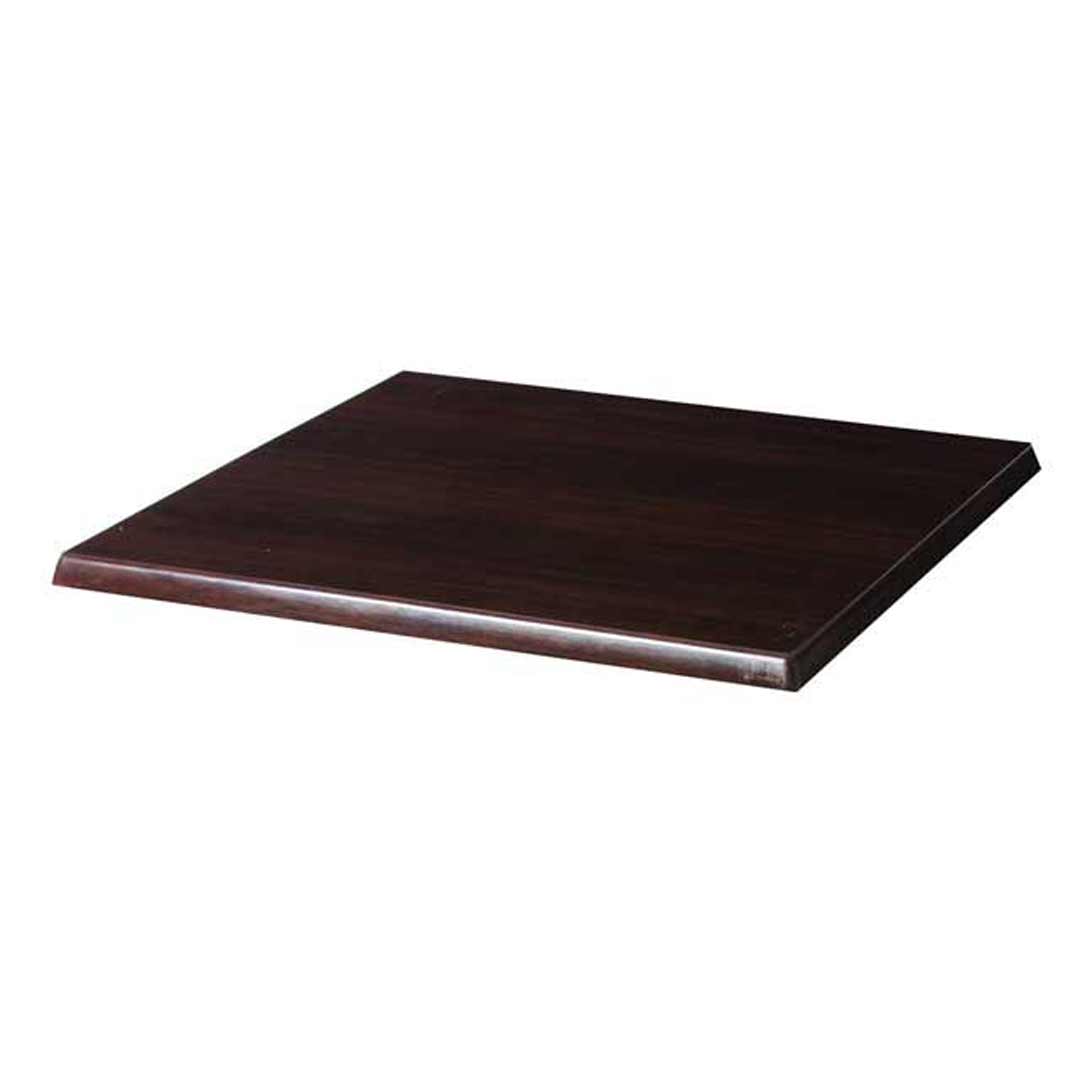Commercial Table Top Outdoor Square Anti Scratch 600mm Dark Walnut
