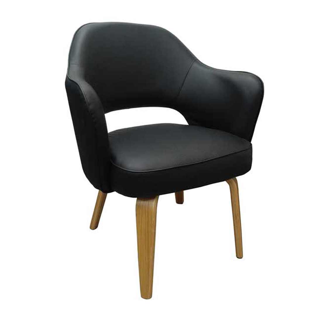 Kim Tub Visitors Office Chair Lounge Armchair Bedroom Chairs Vinyl Black