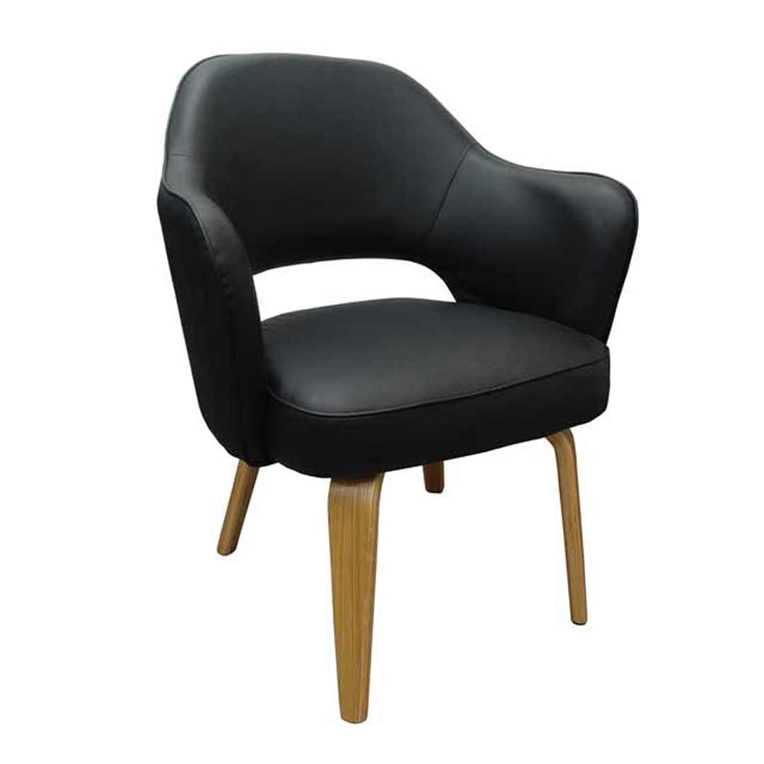 Kim Tub Visitors Office Chair Lounge Armchair Bedroom Tubchair Chairs Vinyl - Black