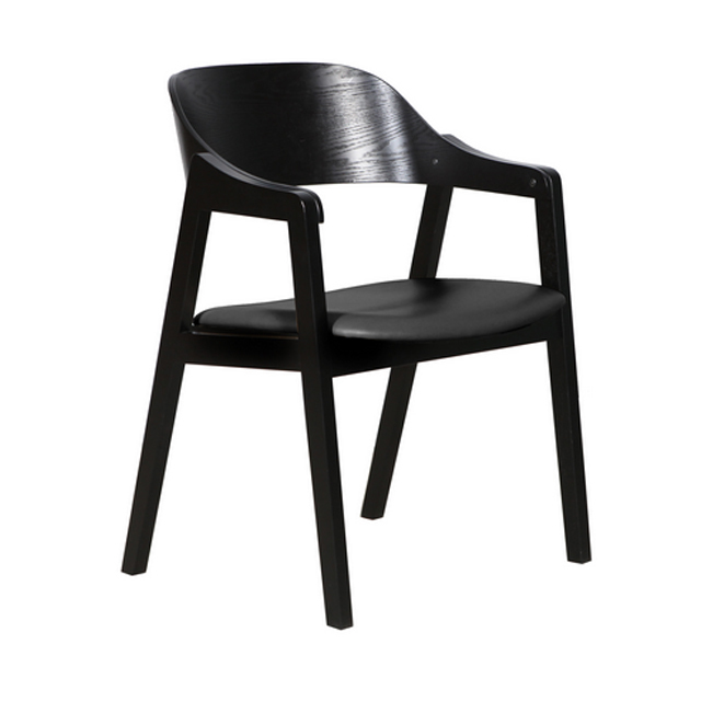 Norway Dining Chair Bar Restaurant Black Ash Timber Veneer Seat