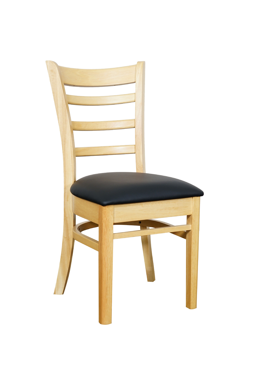 Mustang Timber Dining Chair Black PU Seat and Natural Back and Frame