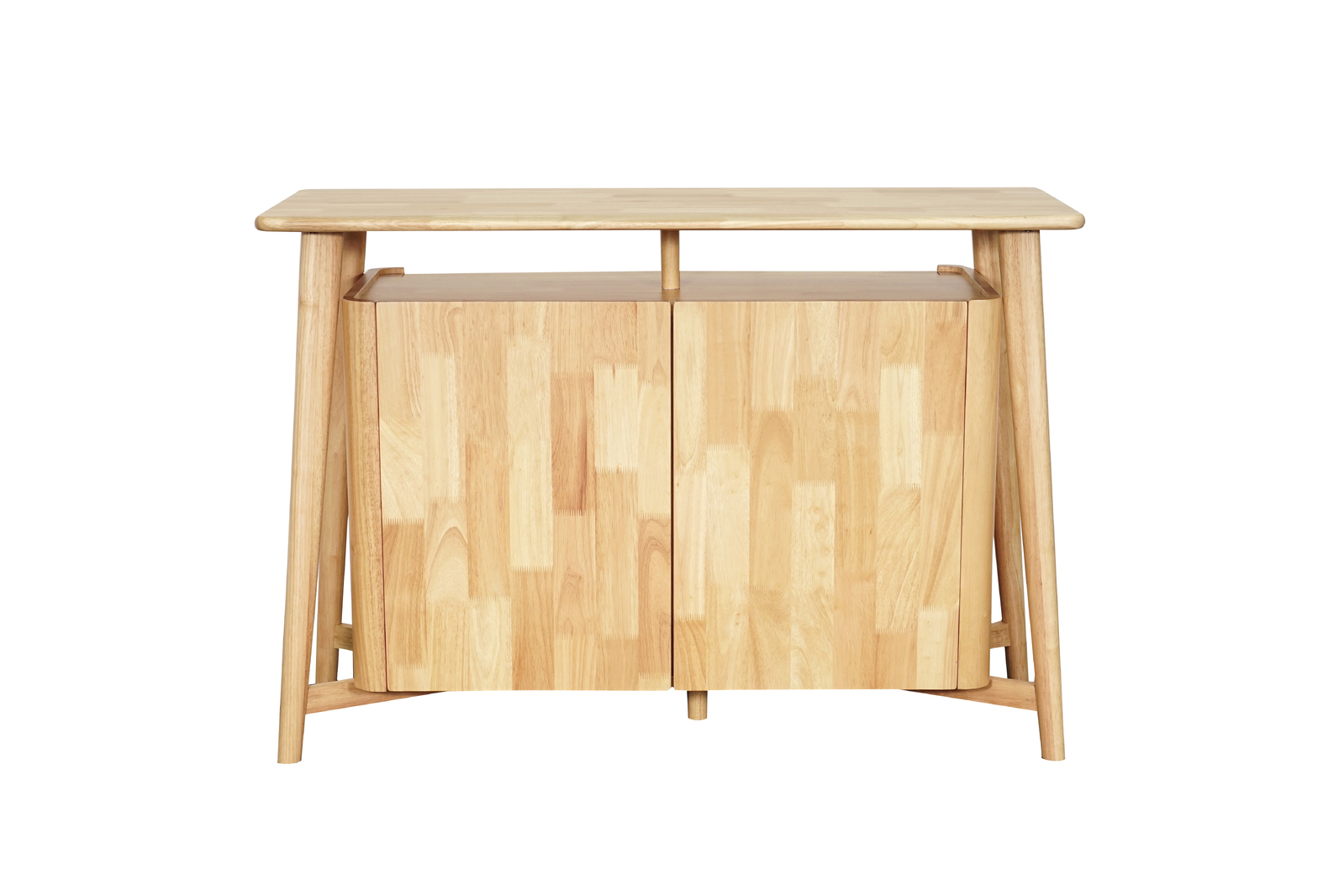 York 1300mm Sideboard Table 2 Door + Open Shelf Rectangular Retro Timber Natural