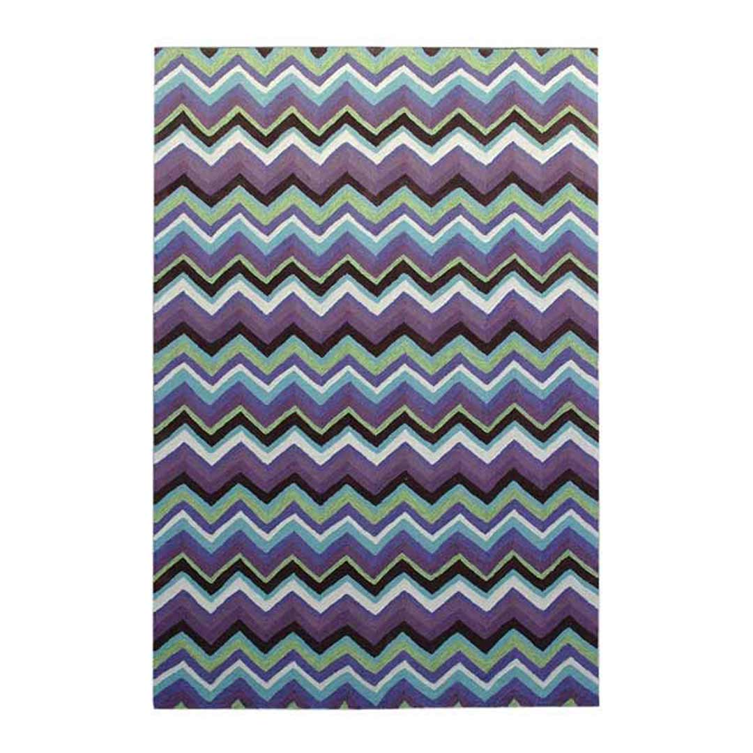 Colorscope Rugs Outdoor Anywhere Chevron Acrylic rug 2m x 2.9m Plum