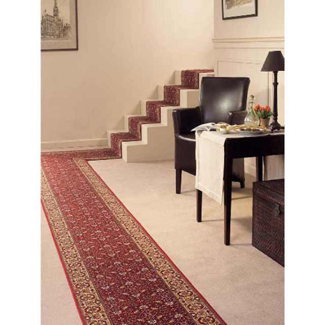 Bidjar Hall Runner 67cm wide Hallway Rubber Back Carpet Red