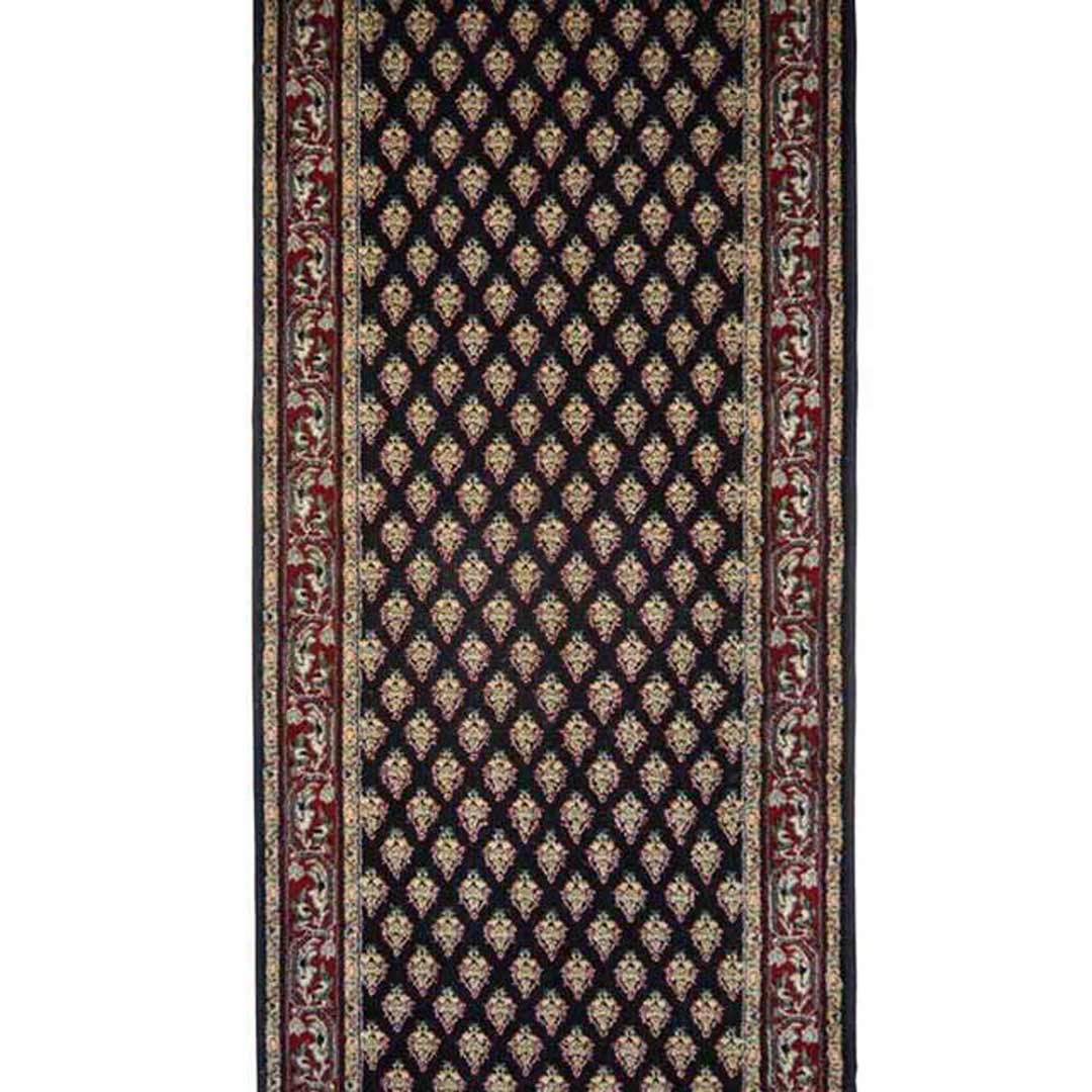 Pure Wool Hall Runner 70cm Wide Hallway Carpet Estate MIR Blue