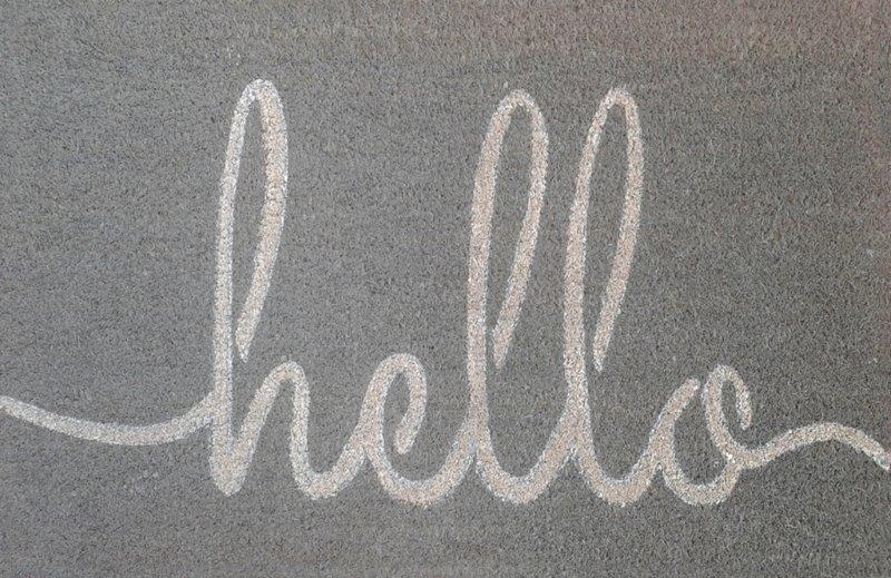 Coir Doormat Outdoor Mat 80cm x 50cm Front Door Mats Grey Hello