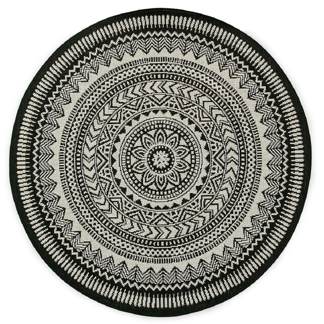 Essenza Round Floor Rug 120cm Diameter Indoor Outdoor Modern Mat