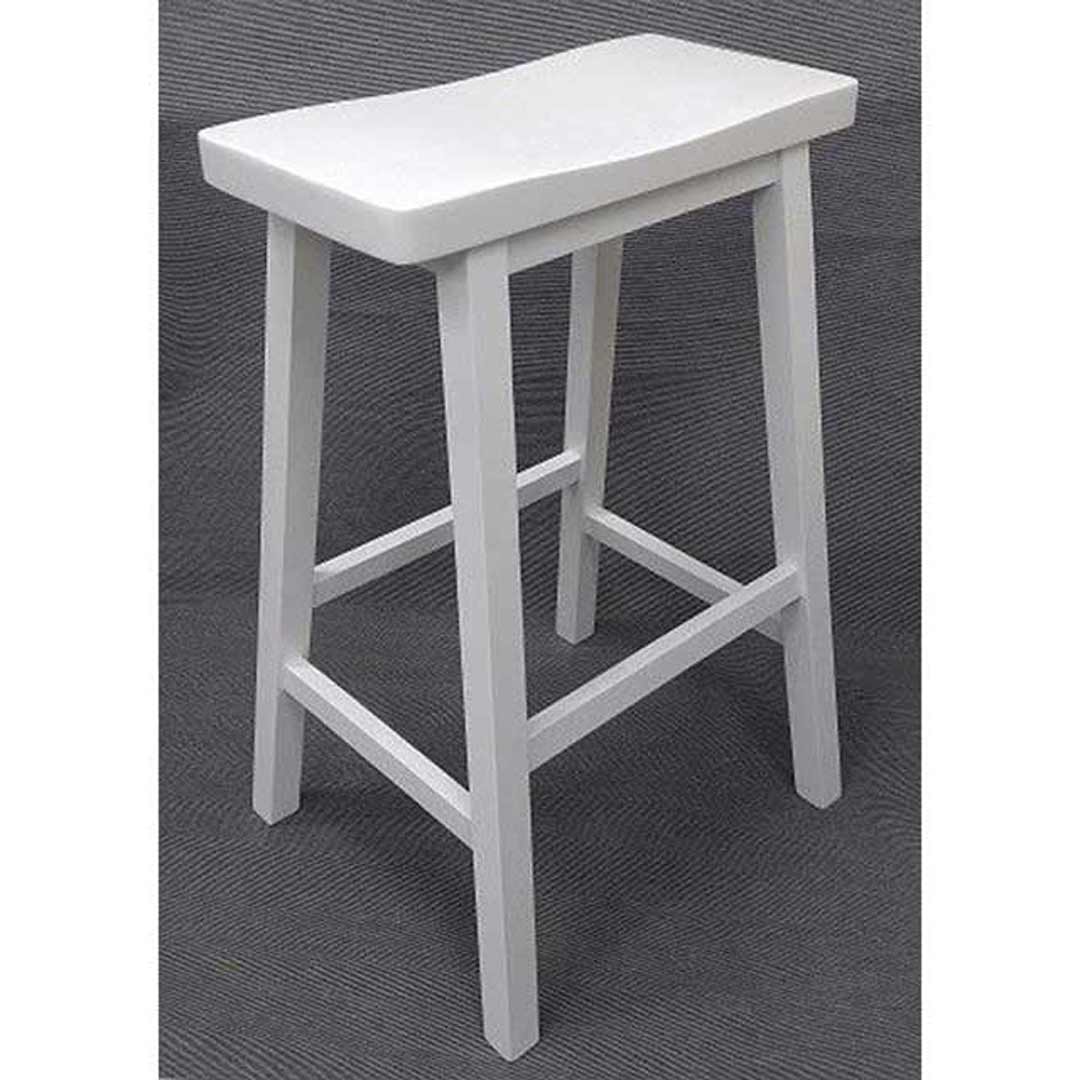 Zen Bar Stool 680mm Kitchen Height White Timber