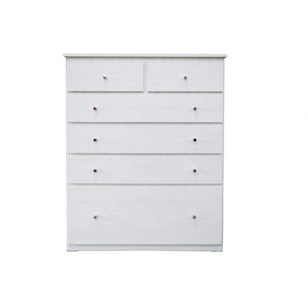 Tallboy 6 Drawer Chest of Drawers Budget Clothes Storage Unit 920 x 400 x 1150mm High Antique White BC 13