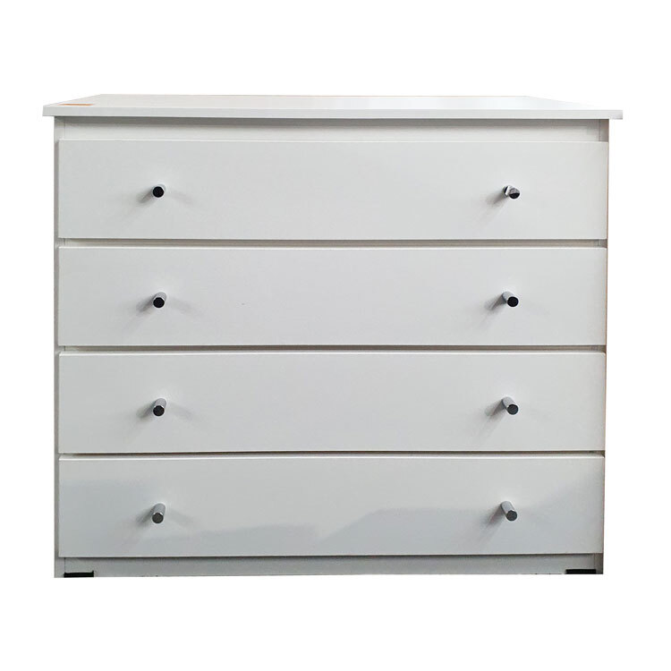 4 Drawer Chest of Drawers 920mm Wide Clothes Storage Unit  Budget Melamine White BC 8