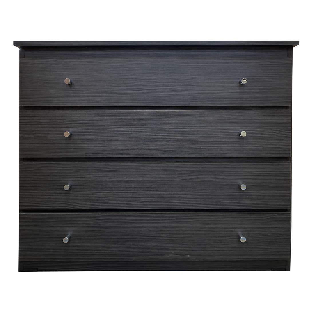 4 Drawer Chest of Drawers 920mm Wide Clothes Storage Unit  Budget Melamine Charcoal BC 8