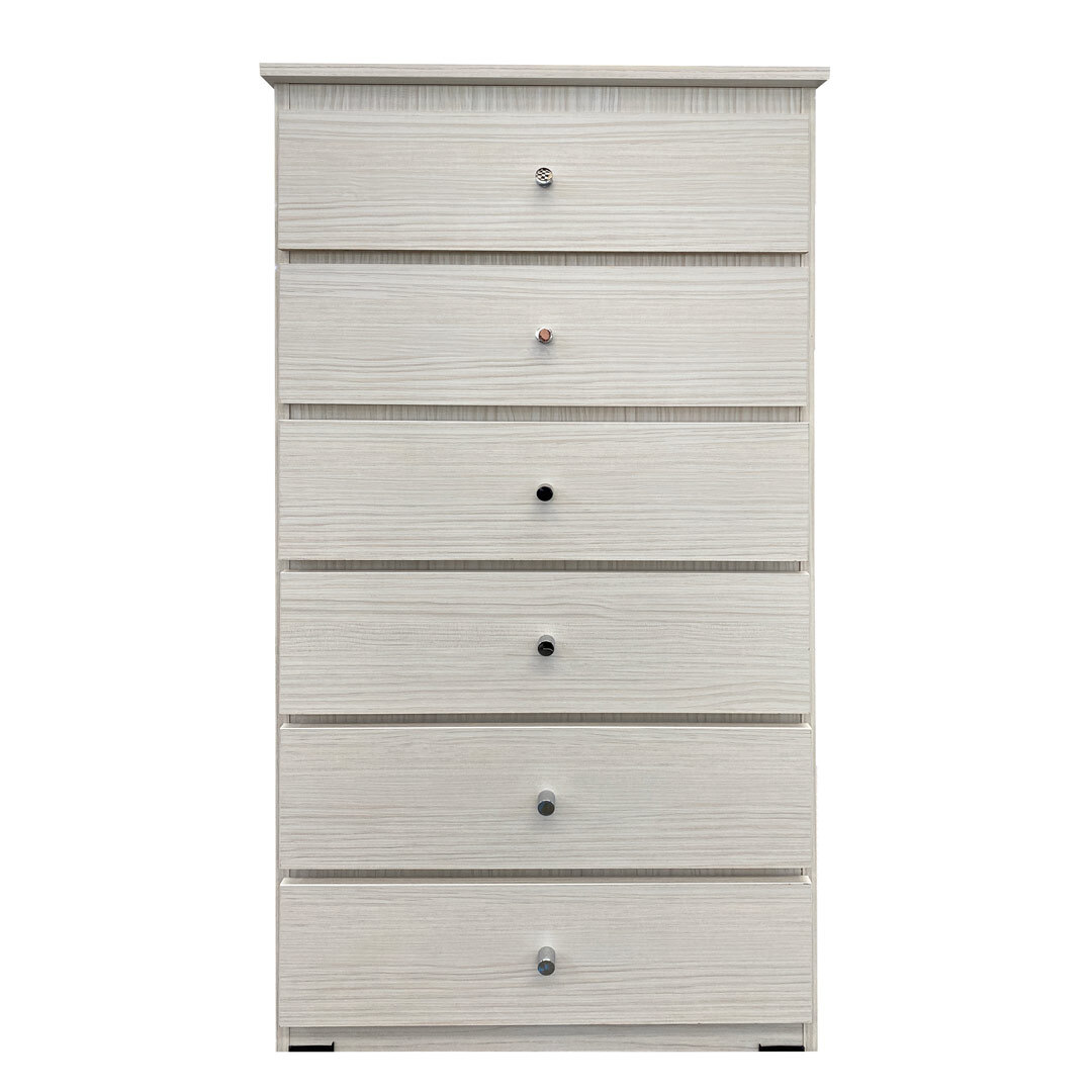 6 Drawer Chest Of Drawers 600mm Wide Bedroom Clothes Storage Cabinet Riteway Budget Melamine Antique