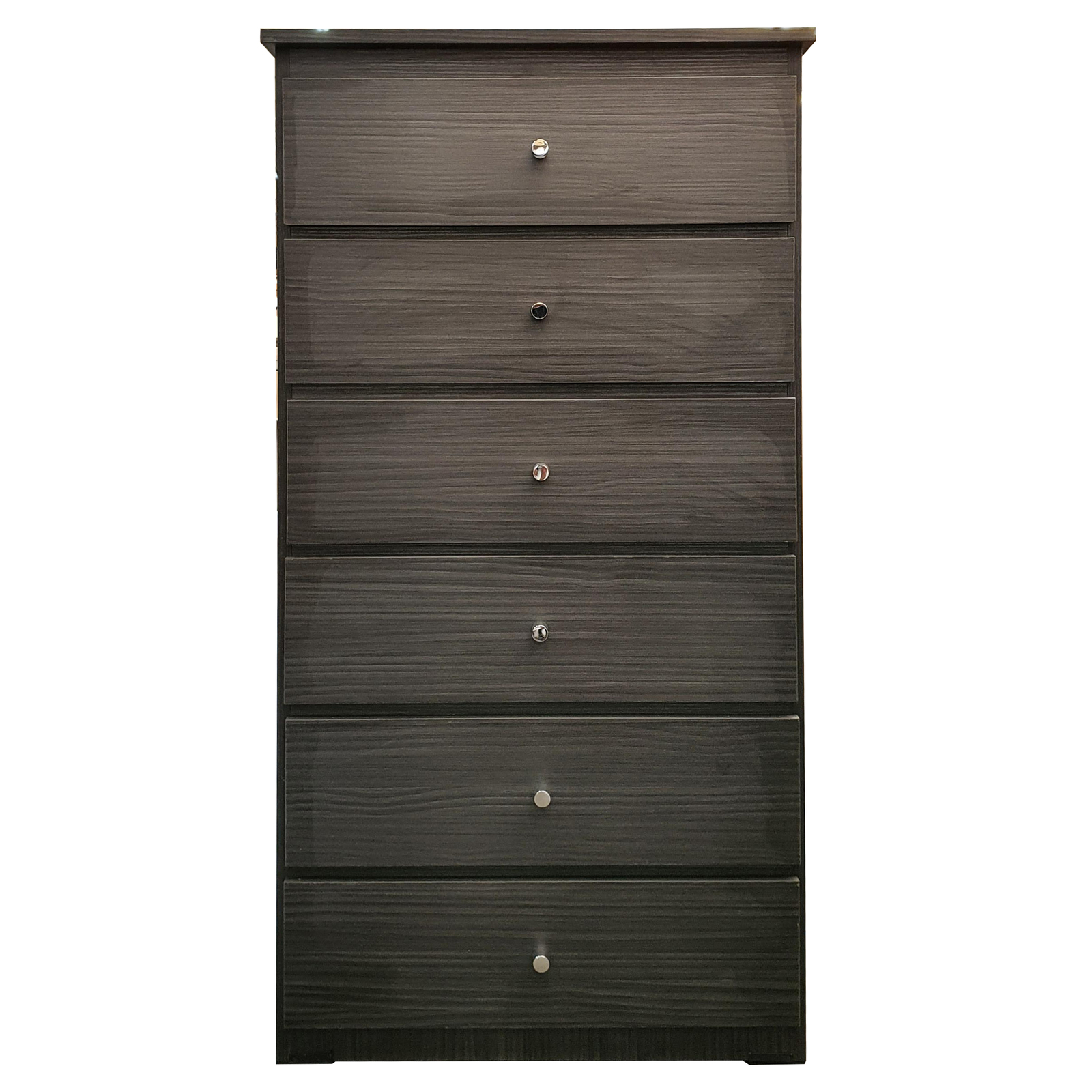 6 Drawer Chest of Drawers 600mm wide Bedroom Clothes Storage Cabinet Budget Melamine Charcoal BC 4A