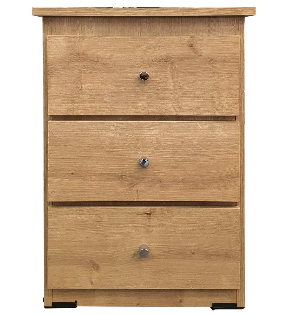 3 Drawer Chest of Drawers 420mm Wide Bedroom Clothes Storage Unit Budget Melamine Arlington BC 1